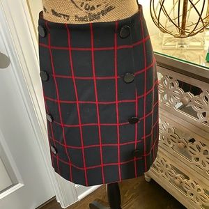 Loft Black/Red strips Skirt